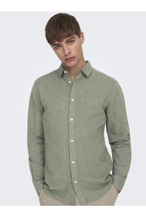 Only & Sons onscaiden ls solid linen shirt noos