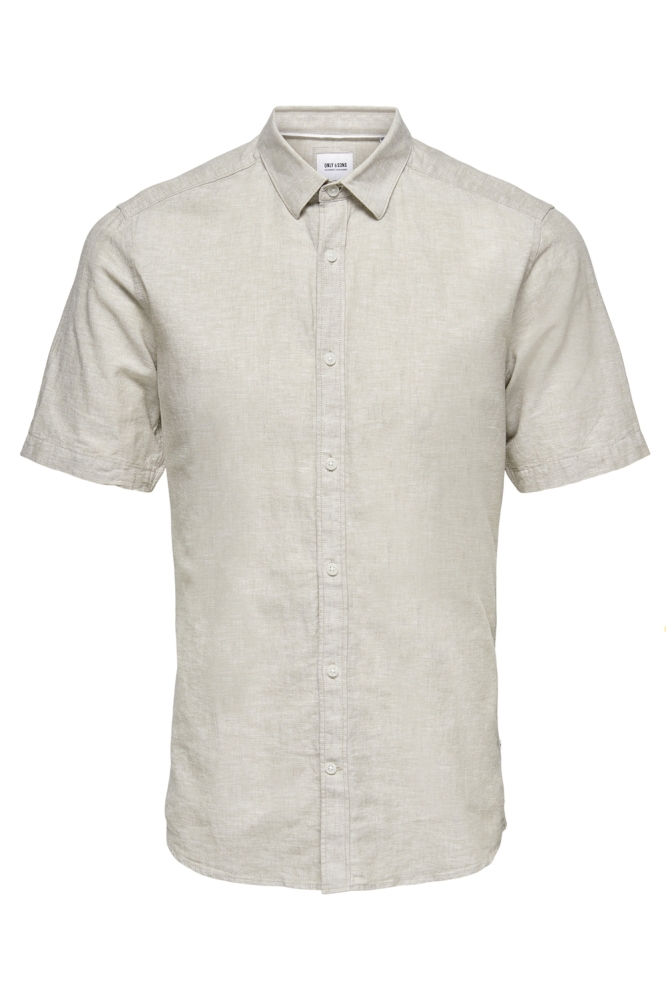 ONSCAIDEN SS SOLID LINEN SHIRT NOOS 22009885 Chinchilla