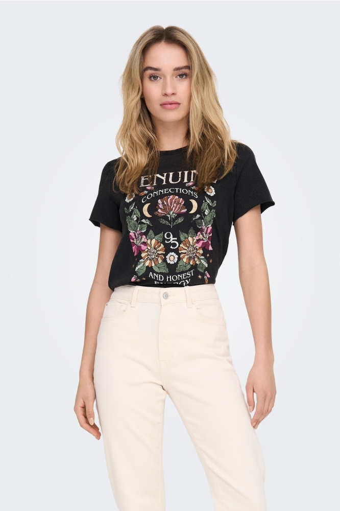 ONLLUCY Baumwoll T-Shirt Kurzarm - Lässiges Basic Top