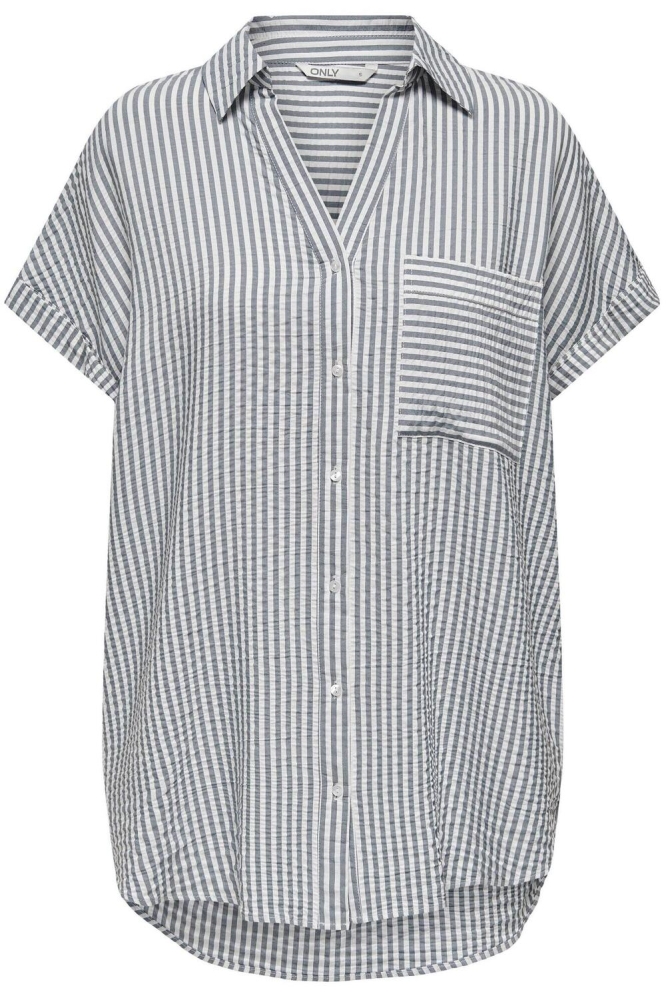 ONLFENNA S/S LOOSE SHIRT WVN NOOS 15250948 Cloud Dancer/IRON GATE