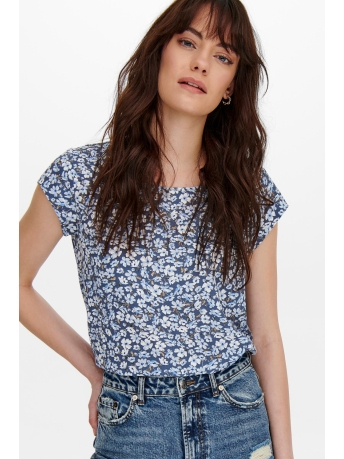 Only T-shirt ONLVIC S/S AOP TOP NOOS PTM 15161116 Vintage Indigo/Ranch Flower