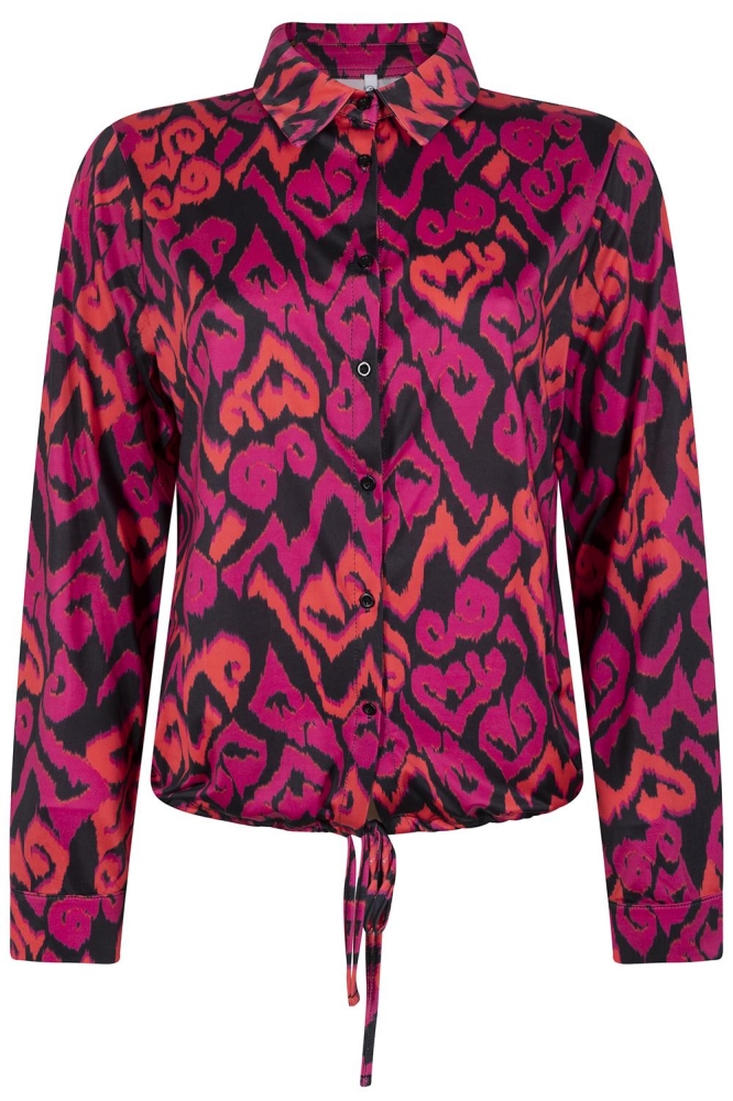 PATTY PRINTED BLOUSE 231 0008-0138 NAVY/MAGENTA