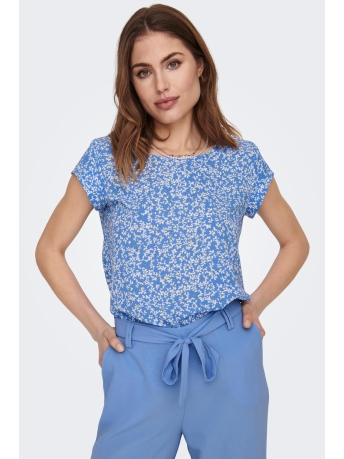 Only T-shirt ONLVIC S/S AOP TOP NOOS PTM 15161116 Marina/Happy dits