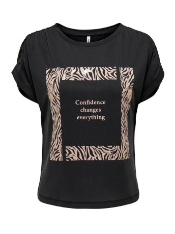 Only T-shirt ONLFREE LIFE S/S MODAL REG TOP BOX 15293567 BLACK/ZEBRA