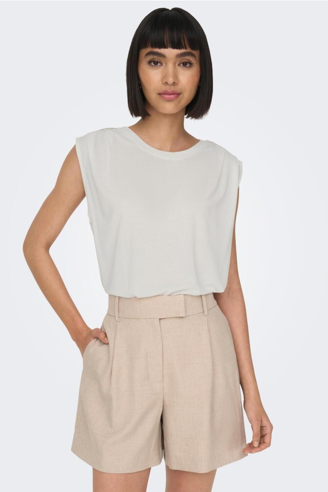 ONLFREE S/L MODAL SATIN MIX TOP JRS 15290313 CLOUD DANCER