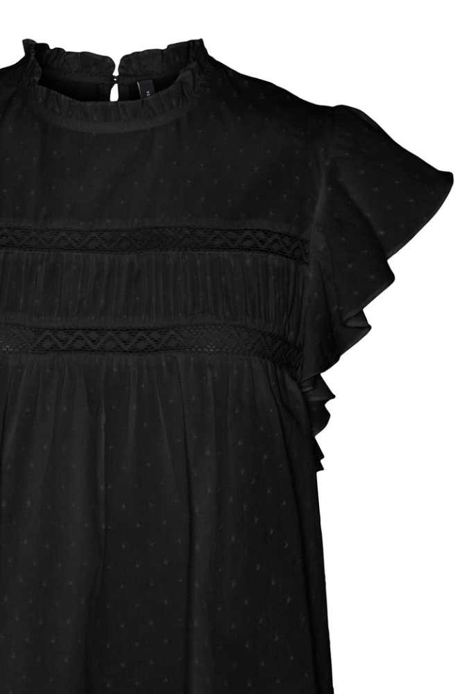 Vero Moda zwarte dames t-shirt | Close up