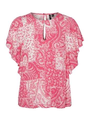 Vero Moda T-shirt VMEBBA ANNA SS TOP WVN GA 10288008 Pink Yarrow/Ebba