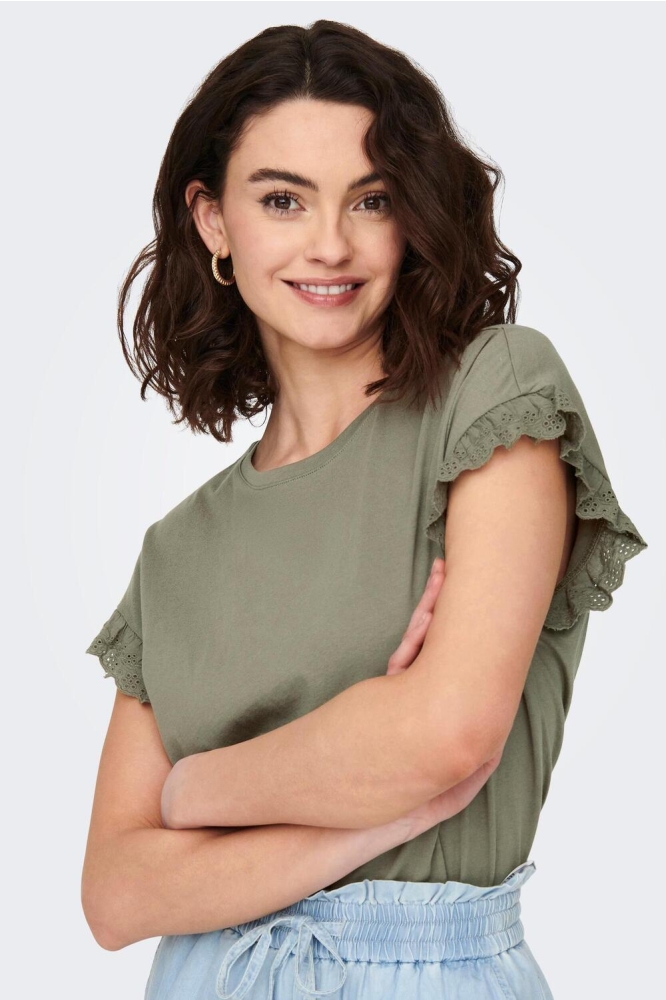 ONLIRIS S/S EMB TOP JRS 15255618 ALOE