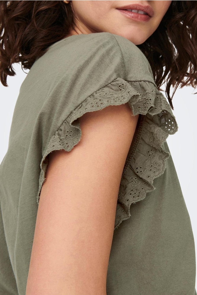 ONLIRIS S/S EMB TOP JRS 15255618 ALOE