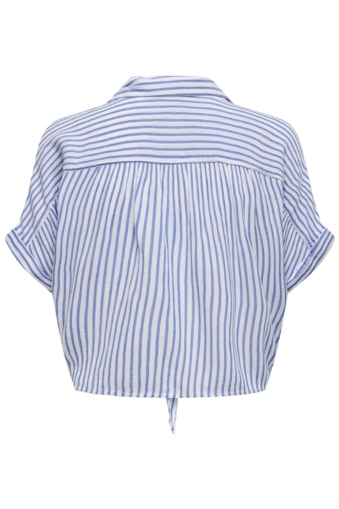 ONLPAULA LIFE S/S TIE SHIRT WVN NOO 15281497 CLOUD DANCER/BLUE STRIP