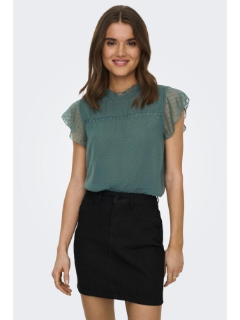 Only T-shirt ONLFLORA CAPSLEEVE TOP WVN NOOS 15276091 Balsam Green