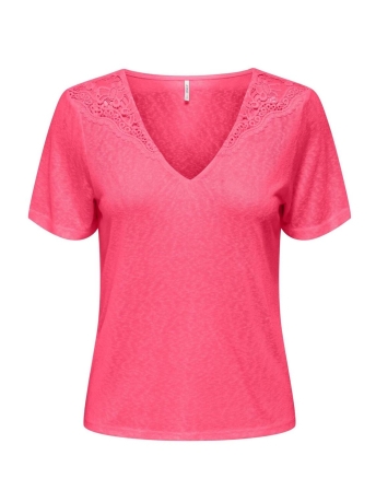 Only T-shirt ONLANJA S/S LACE TOP JRS 15293749 Camellia Rose