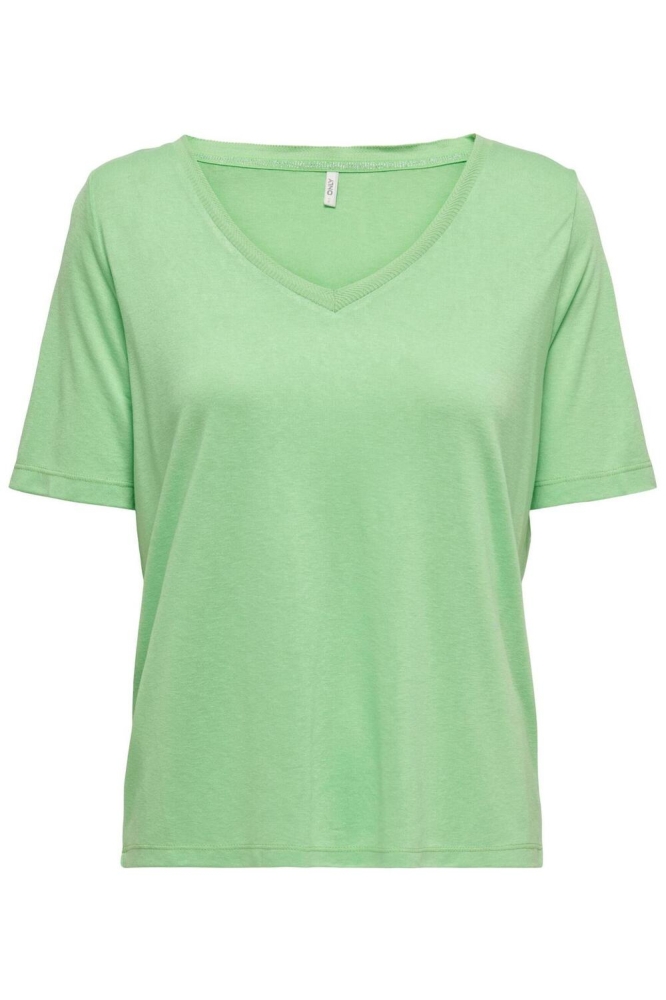 ONLELISE S/S V-NECK TOP JRS 15257390 Summer Green