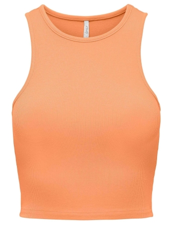 Only Top ONLBELIA S/L CROP TOP BOX JRS 15289846 ORANGE CHIFFON