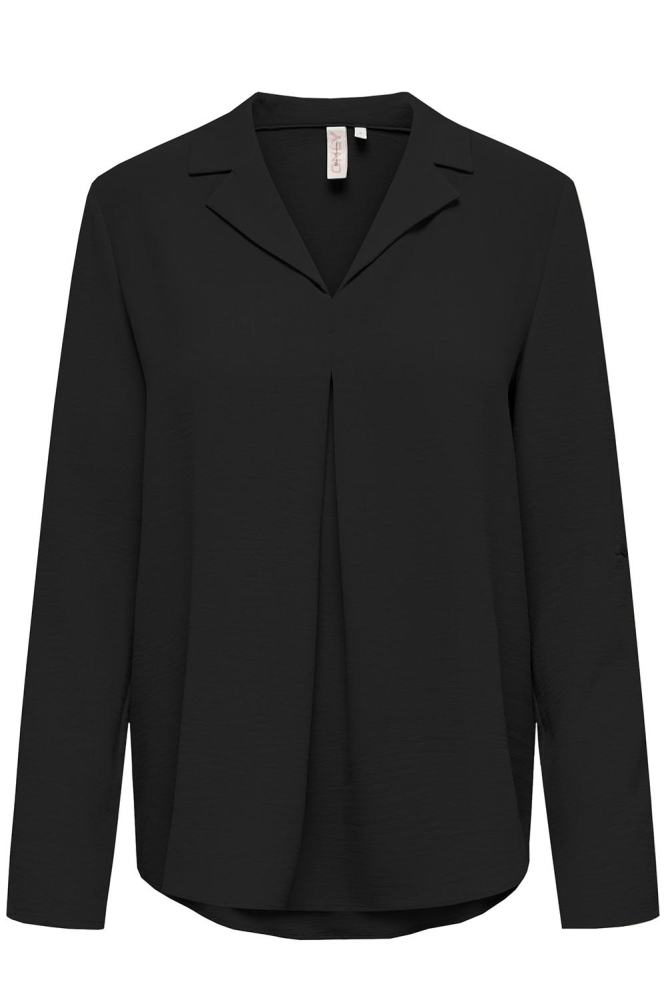 ONLMETTE LS RESORT COLLAR TOP WVN 15303727 BLACK