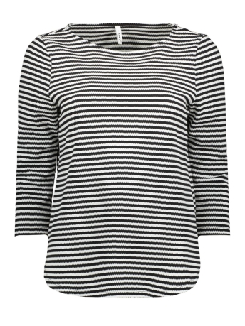 Only T-shirt ONLIBEN 3/4 HIGH LOW TOP JRS 15303791 BLACK/ CLOUD DANCER