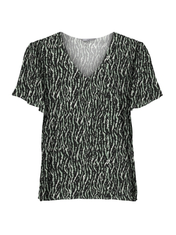 Only T-shirt ONLWINA S/S V-NECK TOP EX PTM 15309945 SMOKE GREEN