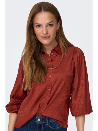Only Blouse ONLALLEY ZORA LS PUFF SHIRT WVN 15307798 Red Ochre