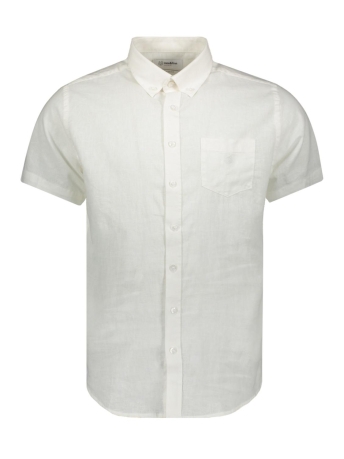 Haze & Finn Overhemd LINEN SHIRT MC19 0141 WHITE