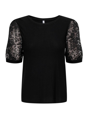 Only T-shirt ONLALLIE LIFE S/S MIX TOP JRS 15289836 BLACK