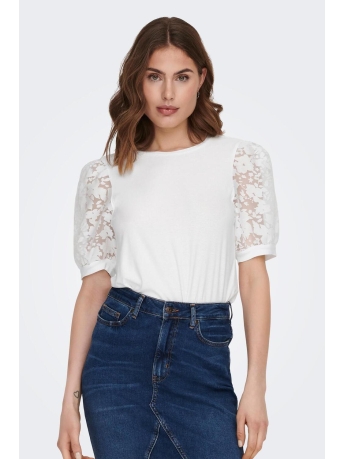 Only T-shirt ONLALLIE LIFE S/S MIX TOP JRS 15289836 CLOUD DANCER
