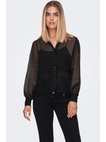 Only Blouse ONLISABELLA LS SHIRT WVN 15273052 BLACK/WHITE DOT