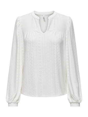 Only Blouse ONLSANDRA L/S SPLIT TOP JRS 15307368 Cloud Dancer