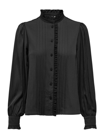 Only Blouse ONLSARA HAYLEE LS PLEAT SHIRT WVN 15308453 BLACK
