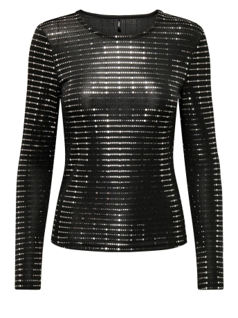 Only T-shirt ONLDANA L/S MIRROR TOP JRS 15307928 Black/Silver mir