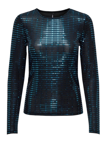 Only T-shirt ONLDANA L/S MIRROR TOP JRS 15307928 Black/Waveride m