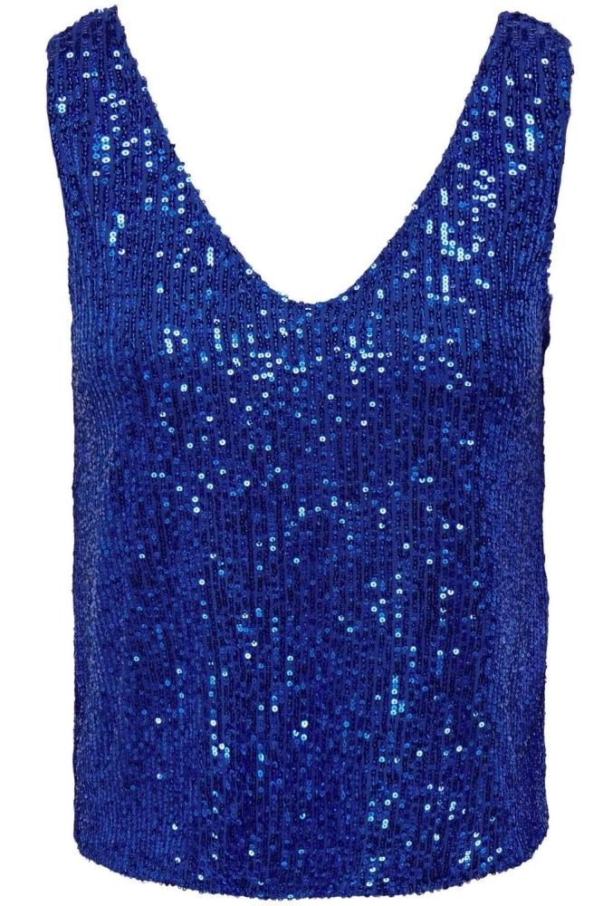 ONLANA S/L V-NECK SEQUINS TOP JRS 15307926 Bluing/Bluing seq