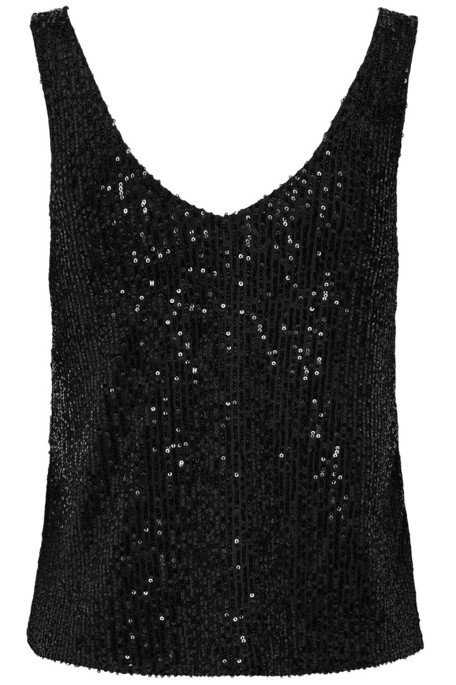 ONLANA S/L V-NECK SEQUINS TOP JRS 15307926 Black/Black sequ