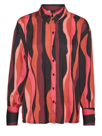 Vero Moda Blouse VMELLY L/S SHIRT WVN BTQ 10297668 Red Ochre/ELLY