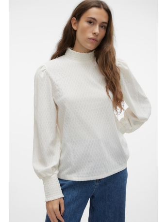 Vero Moda Blouse VMMALOU LS HIGH NECK TOP JRS POP6 10301213 Cloud Dancer