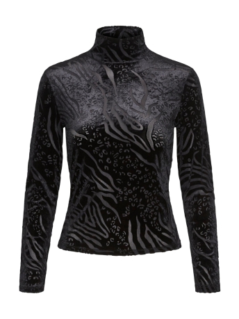 Vero Moda T-shirt VMSINI LS HIGH NECK TOP JRS 10296074 BLACK