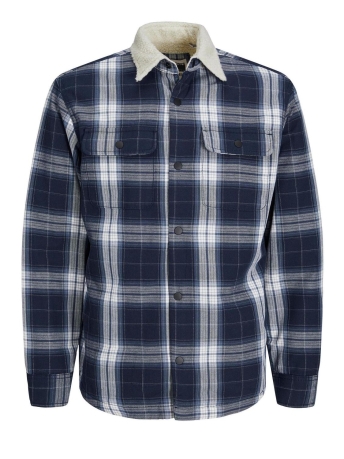 Jack & Jones Overhemd JCODARREN TEDDY OVERSHIRT LS 12246709 Navy Blazer/Checks
