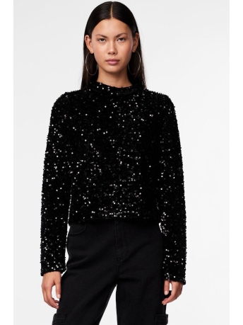 Pieces T-shirt PCKAM LS TOP BC 17119229 Black