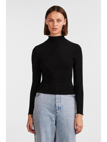 Pieces T-shirt PCSANDRA LS MOCKNECK TOP 17143415 Black/LUREX
