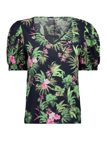 Only T-shirt ONLNOVA LIFE S/S BLAIR TOP AOP CS PTM 15308917 BLACK/436