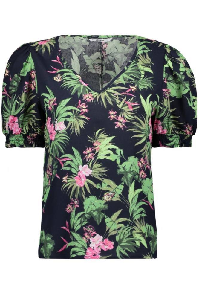 ONLNOVA LIFE S/S BLAIR TOP AOP CS PTM 15308917 BLACK/436