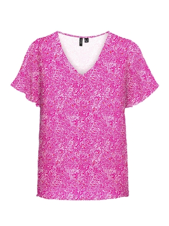 Vero Moda Blouse VMSMILLA SS V-NECK TOP WVN GA 10290129 PARFAIT PINK/LEA