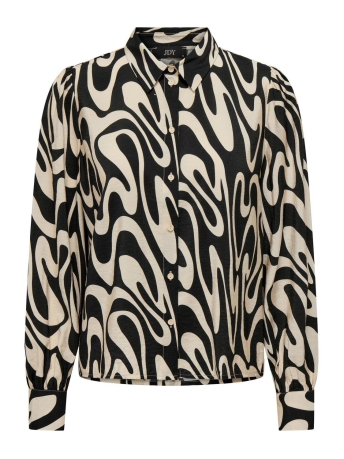 Jacqueline de Yong Blouse JDYCAMILLE L/S SHIRT WVN 15290219 BLACK/TAPIOCA