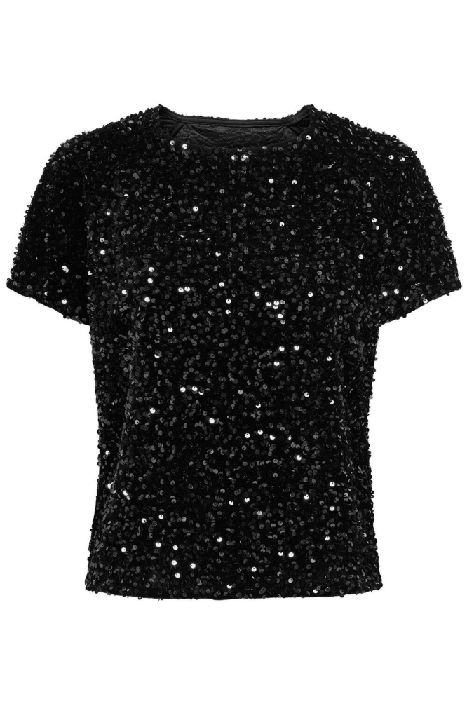 JDYSHIRLEY S/S GLITTER TOP JRS 15316712 Black/SEQUINS BL
