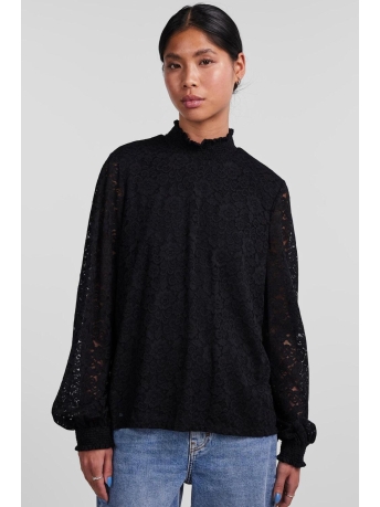 Pieces Blouse PCFAUNA LS LACE TOP 17145350 BLACK