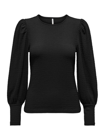 Only T-shirt ONLCARLA L/S PUFF SLEEVE TOP JRS 15310665 BLACK