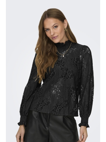 Only Blouse ONLINA ZOEY LACE LS SMOCK WVN 15308475 BLACK