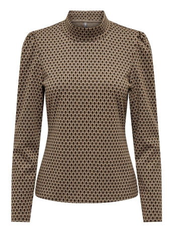 Only T-shirt ONLALIA L/S HIGH NECK PUFF TOP CS J 15294766 Fog