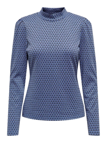 Only T-shirt ONLALIA L/S HIGH NECK PUFF TOP CS J 15294766 Dazzling Blue