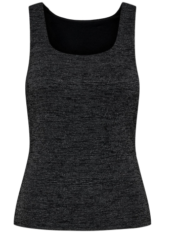 Only Top ONLROMA S/L 2-WAYS SHINE TOP JRS 15311741 BLACK/SILVER