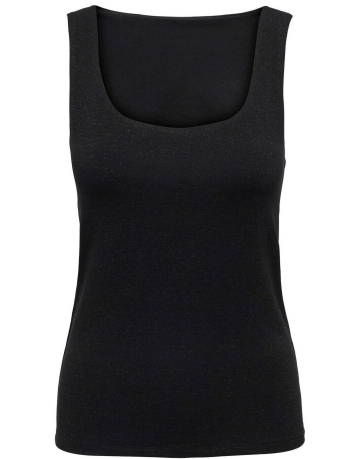 Only Top ONLROMA S/L 2-WAYS SHINE TOP JRS 15311741 BLACK/BLACK GLIT